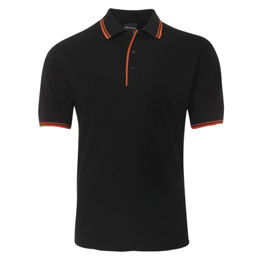 Classic Contrast Polo Black Orange